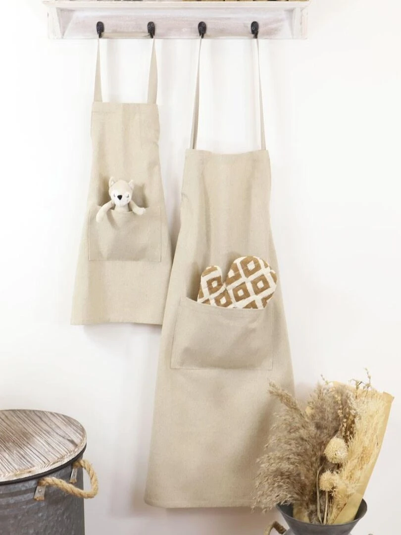 Tablier enfant réglable Lin LINELLE   Beige