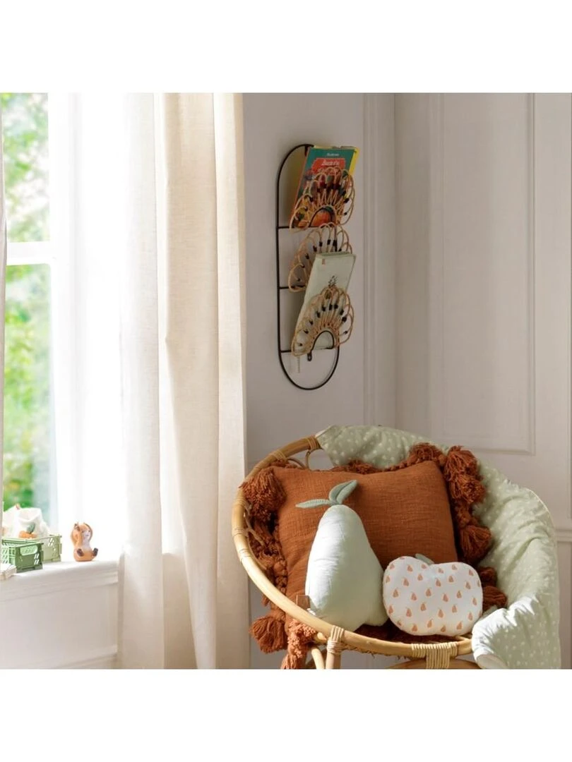 Coussin déco pomme 23x25cm en coton blanc   SAUTHON   Blanc