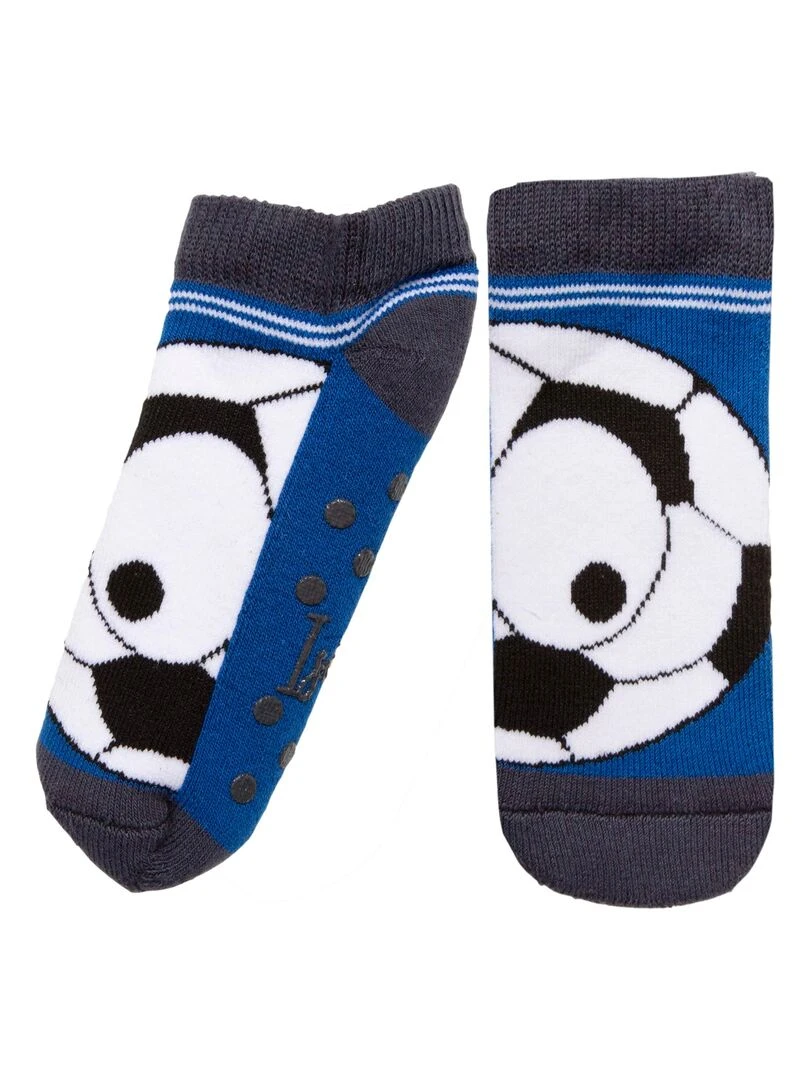 Chaussettes antidérapantes foot 19/26 Bleu