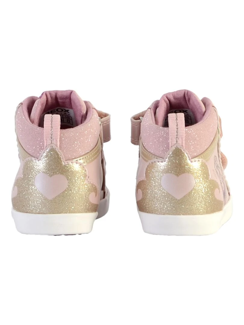 Basket Cuir Enfant Geox Kilwi   Rose