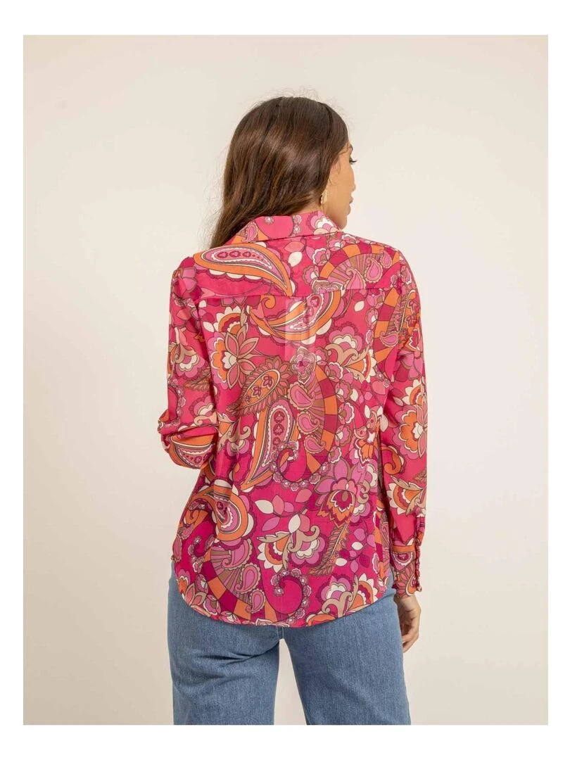 Chemise voile motifs ONICHI   Rose