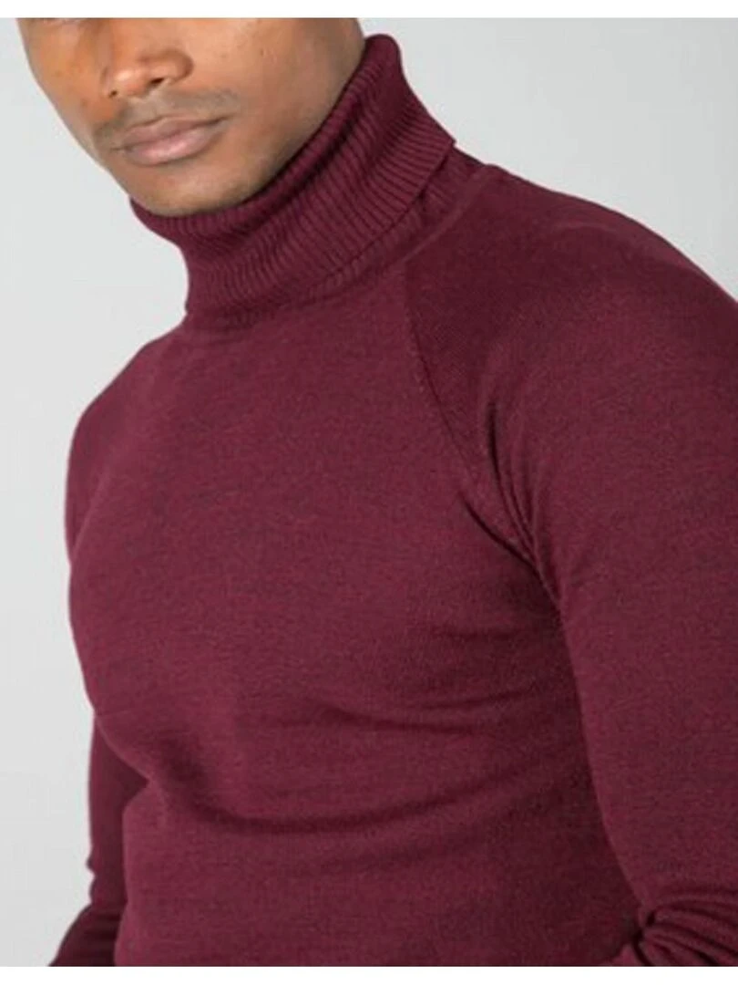 Pull col roulé Kebello Bordeaux