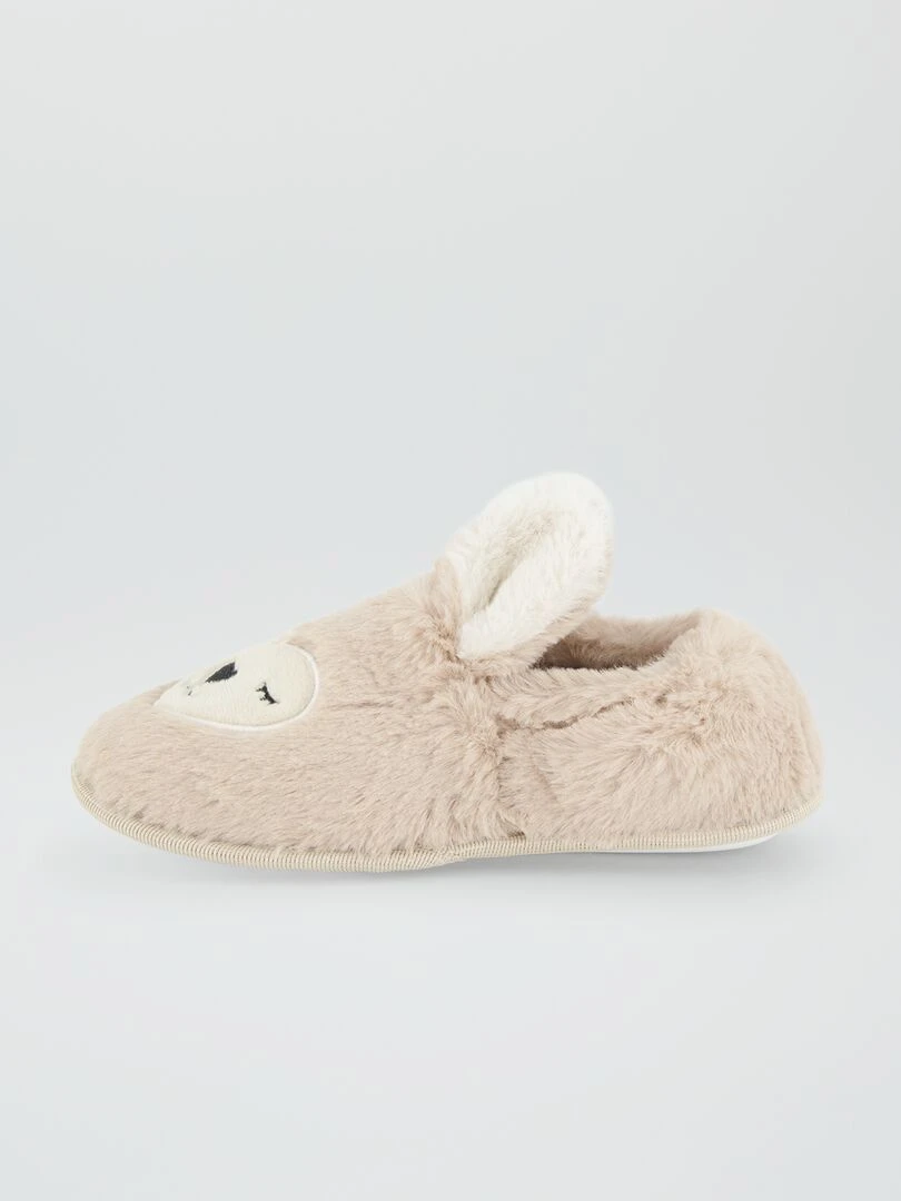 Chaussons doux 'lapins'   Beige