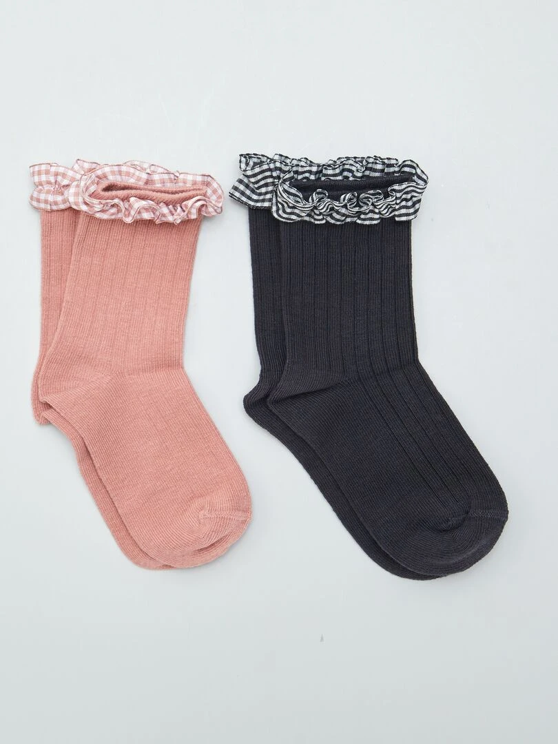 Lot de chaussettes à volants 2 paires Rose