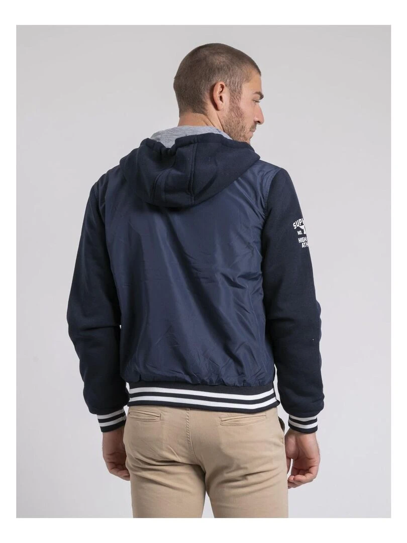Blouson bimatière capuche ZOUX Bleu marine