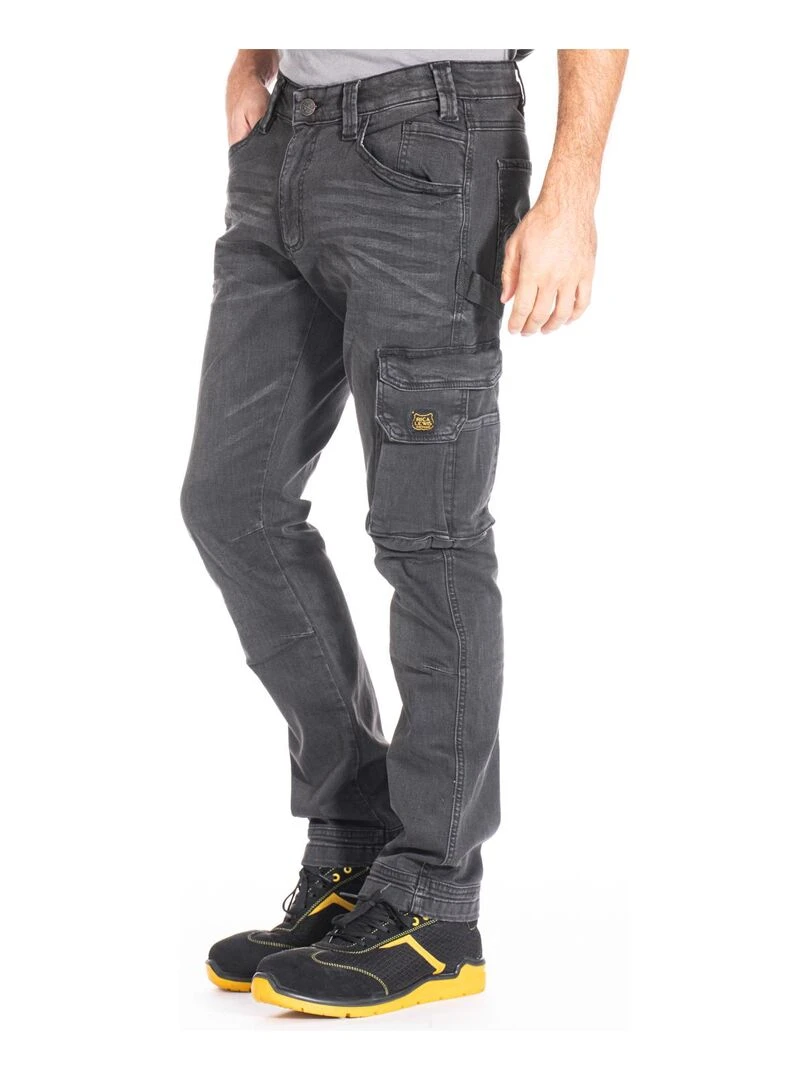 Jeans de travail stretch coupe confort JOBGR 'Rica Lewis' Gris