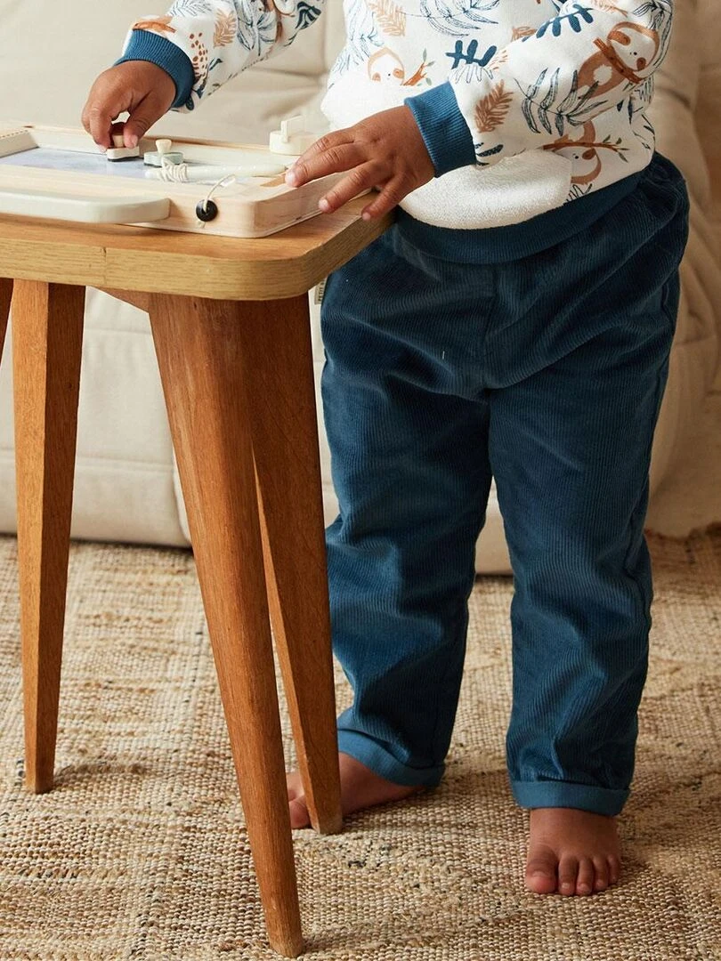 Pantalon bébé en velours côtelé Marceau   Bleu