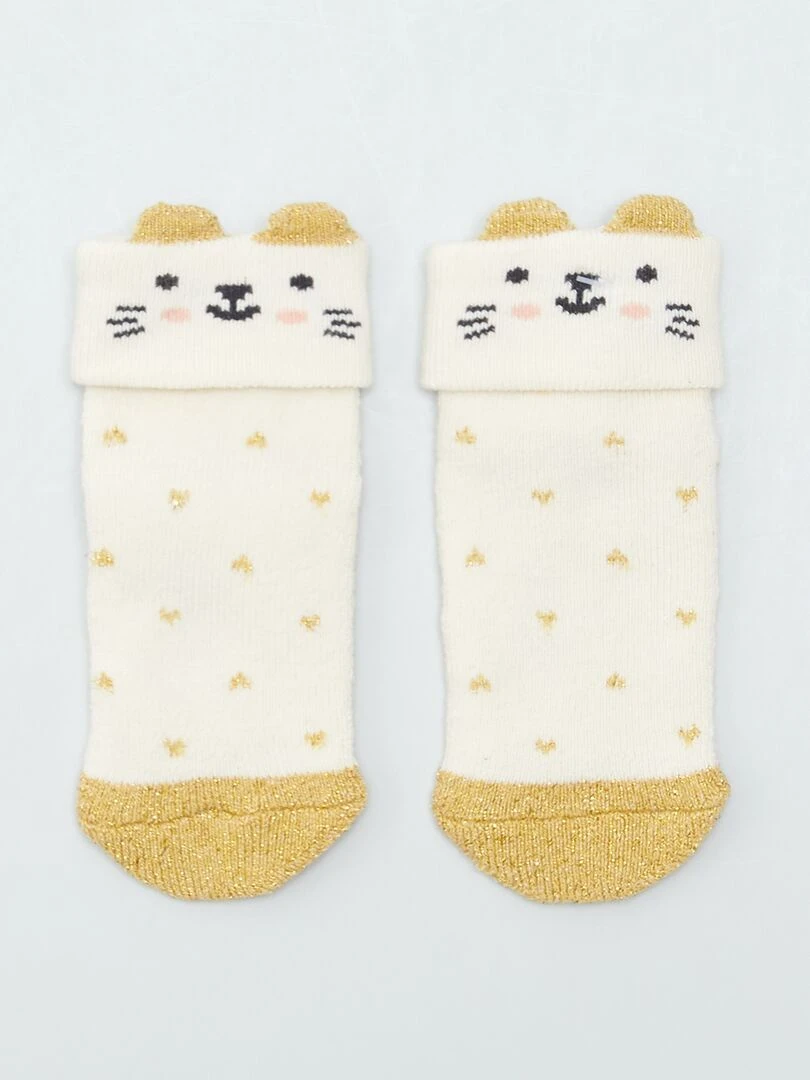 Lot de 2 paires de chaussettes Beige