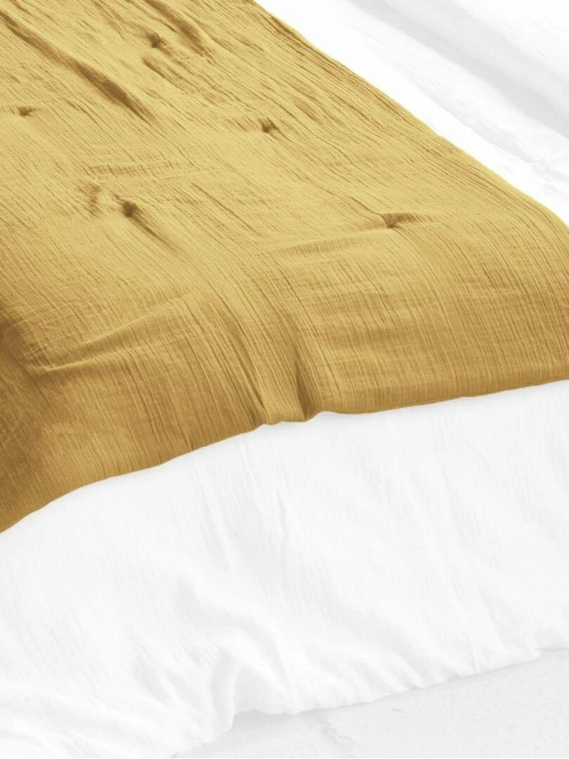 Bout de lit 90x200 en double Gaze de coton Safran