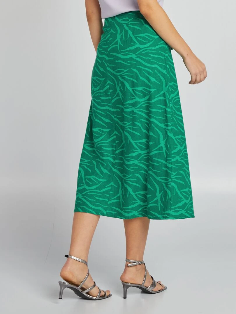 Jupe midi zébré   Vert