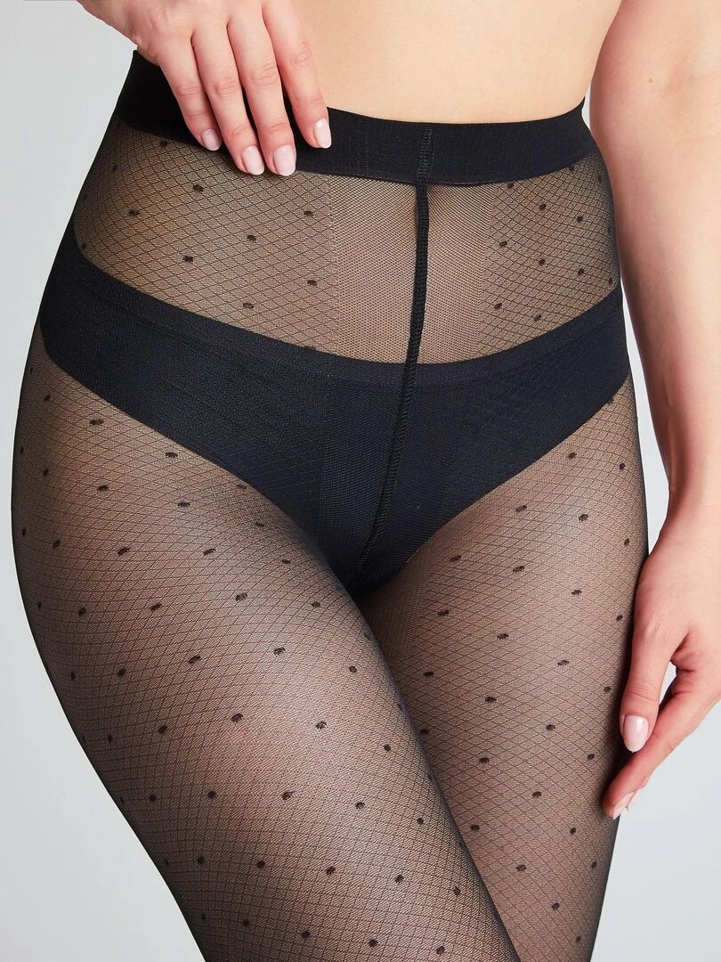 Collant fantaisie 30 deniers Roxane   RougeGorge Lingerie   Noir