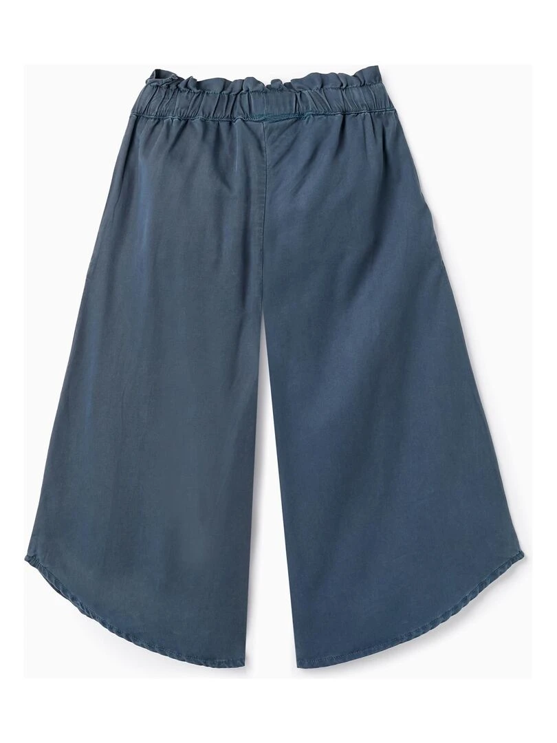Pantalon En Sergé Pour Fille 'Wide Leg' Bleu