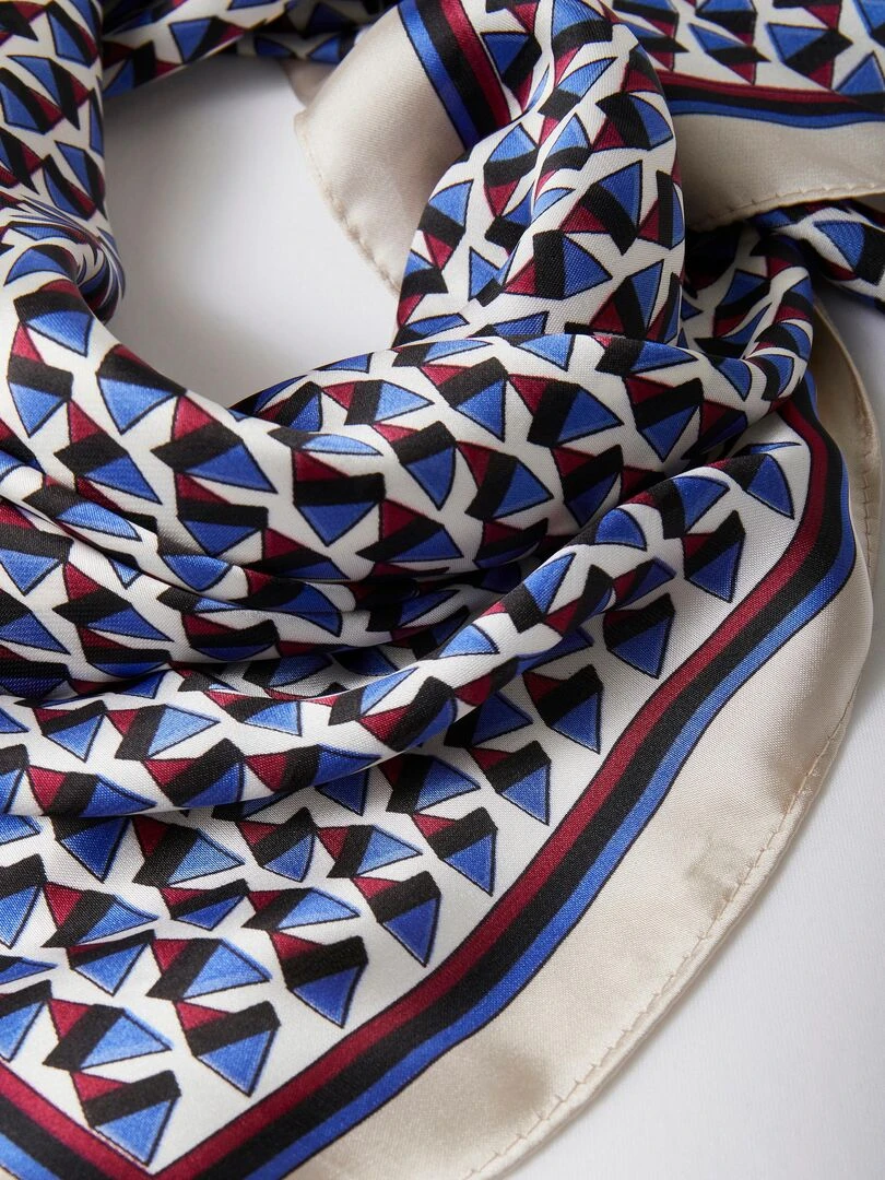 Foulard carré graphique Damart Bleu