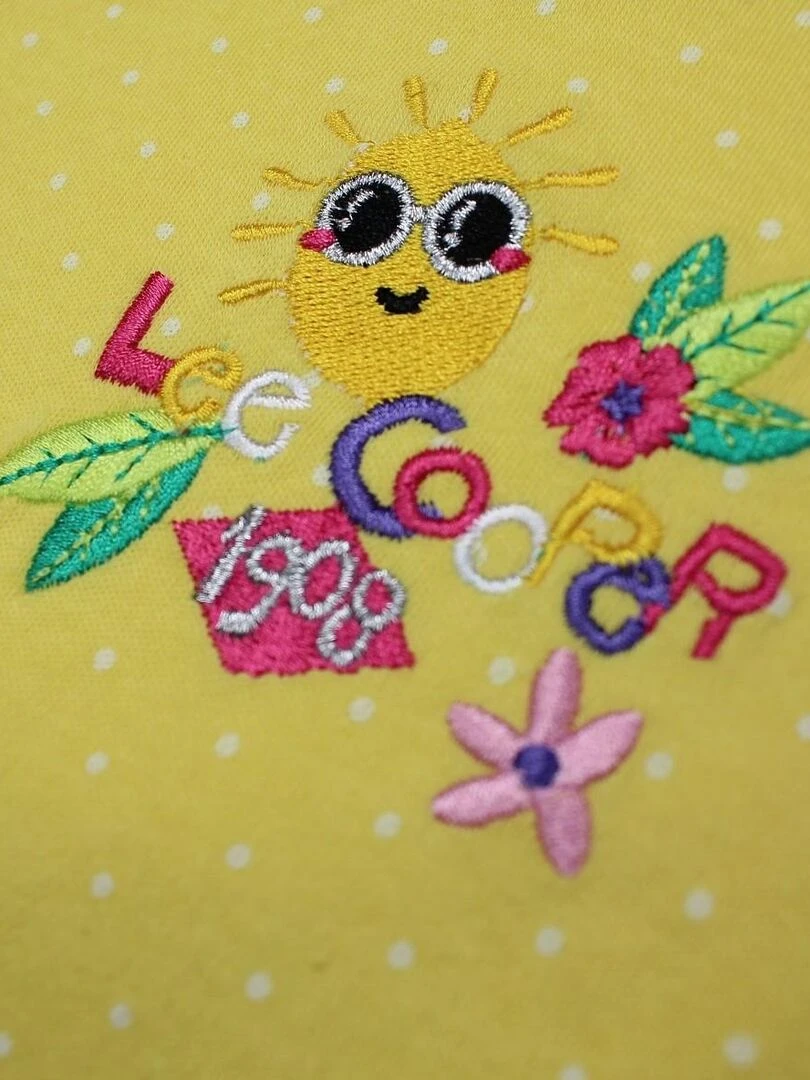 Lee Cooper   Ensemble ​​Body grenouillère bavoir bébé fille Imprimé Logo   Jaune