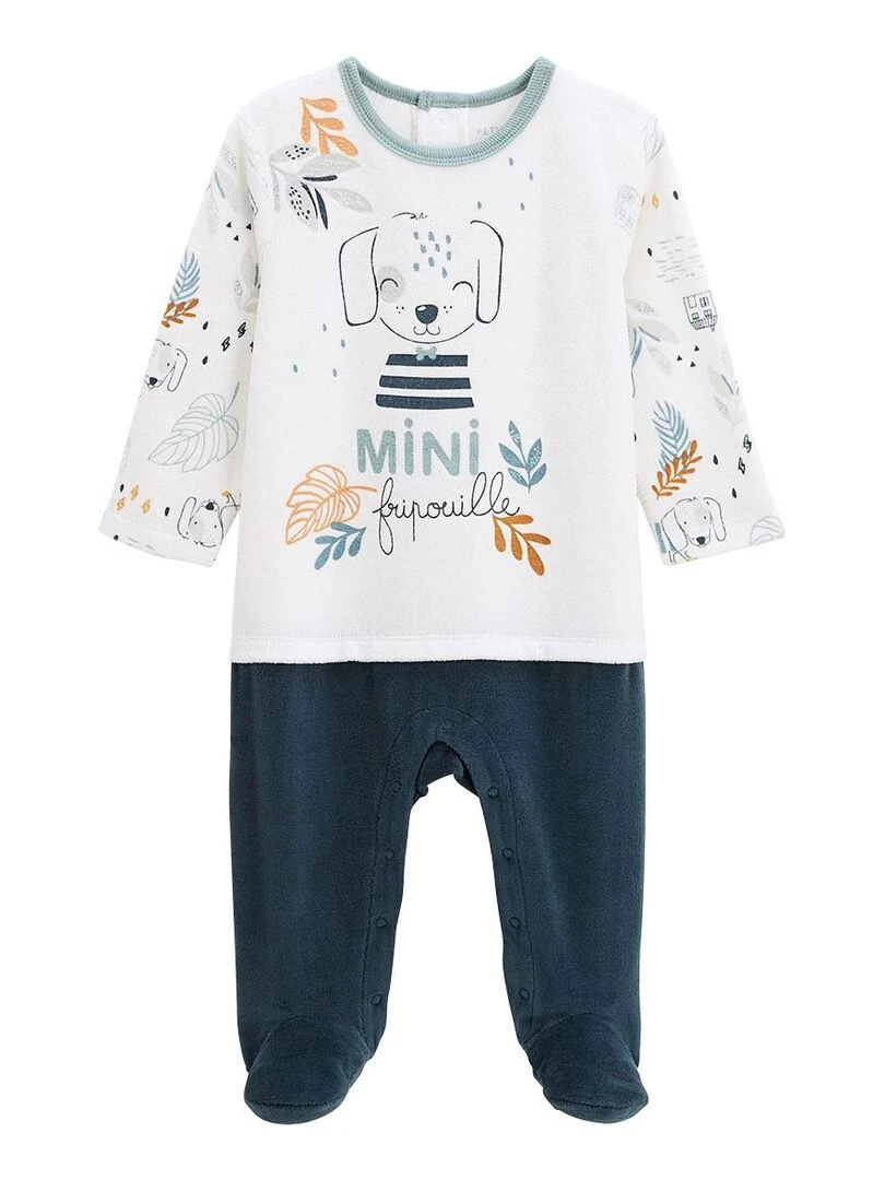 Pyjama bébé en velours Scotty Bleu