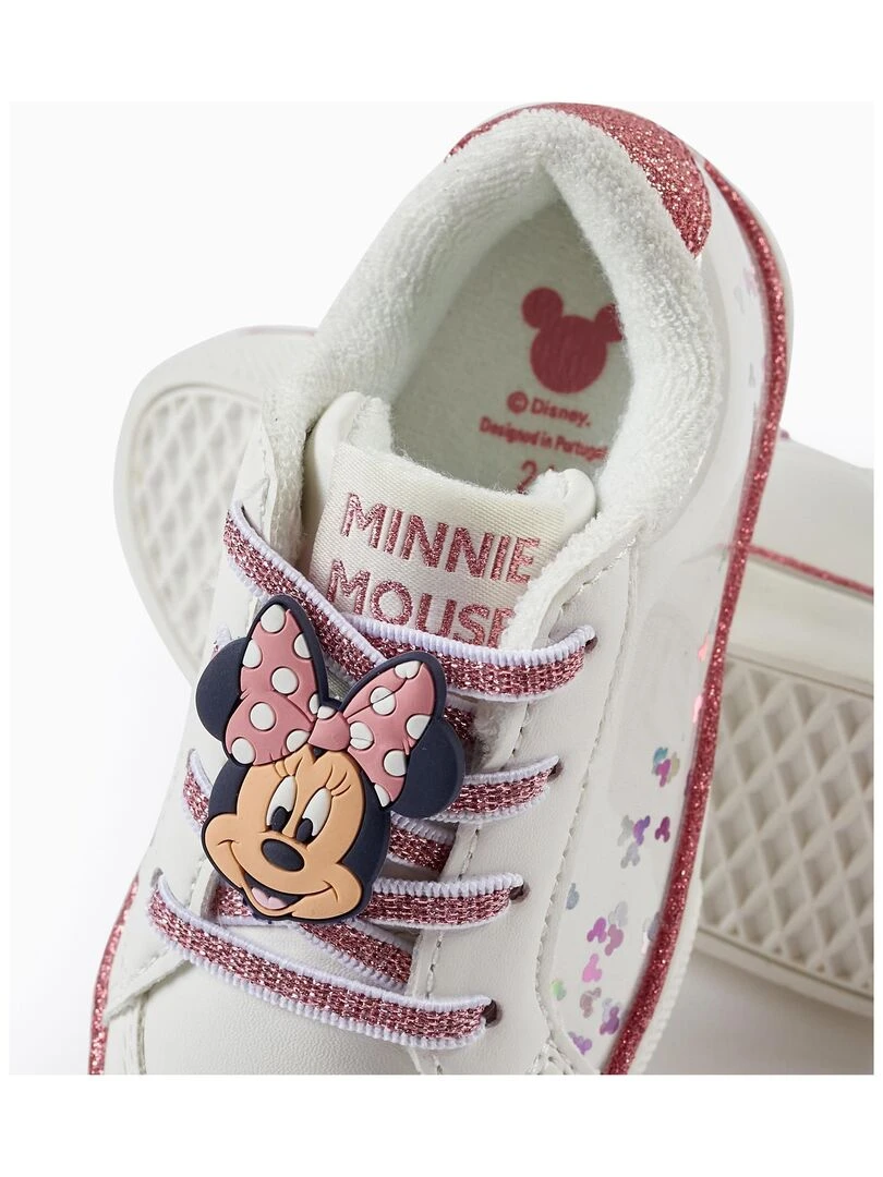 Baskets à paillettes pour bébé fille 'Minnie'   MINNIE   Blanc
