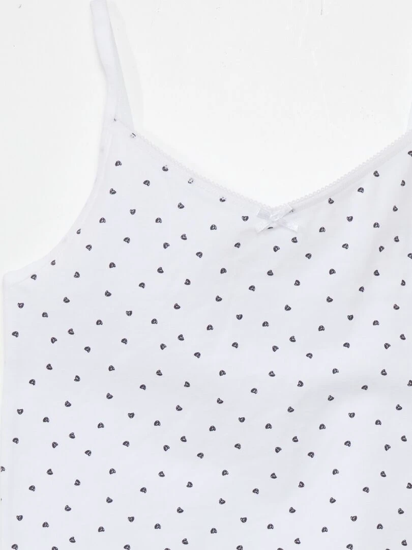 Lot de 2 débardeurs en coton stretch   Blanc