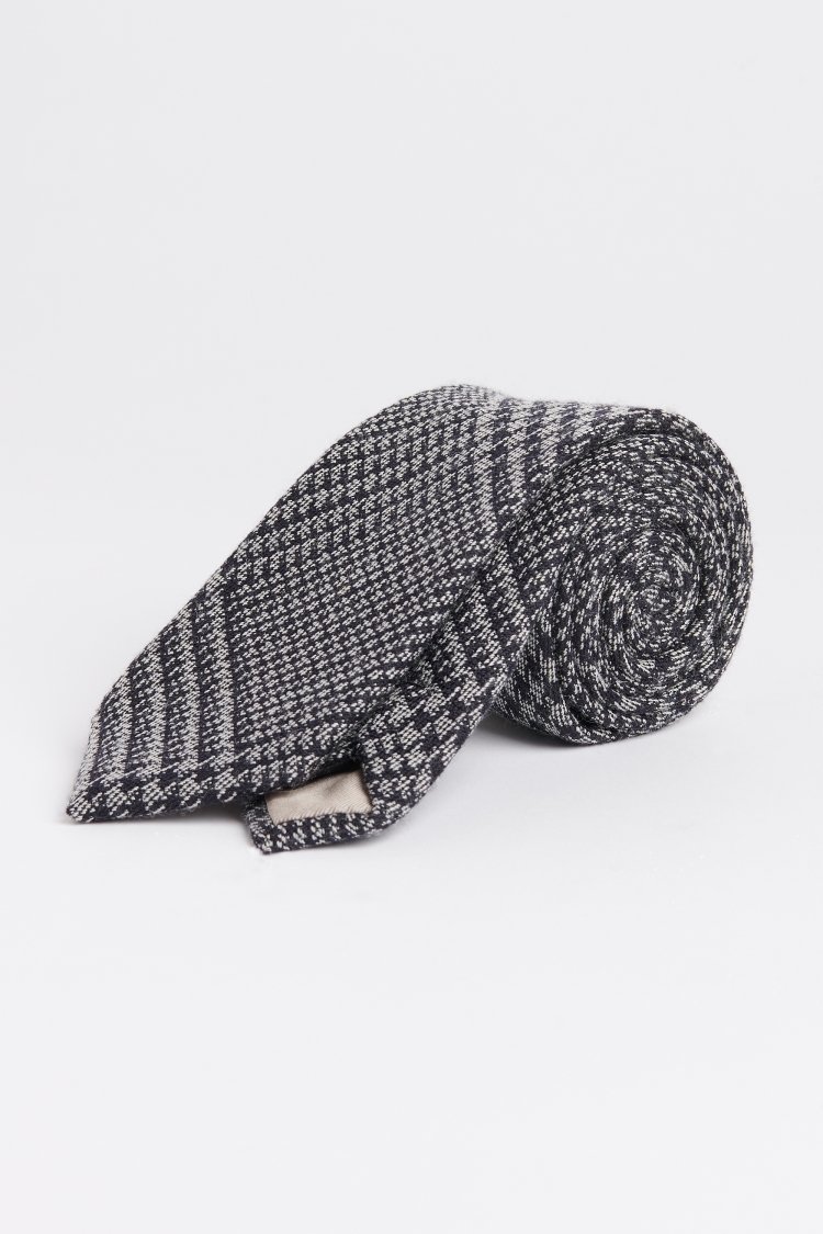 Navy & Grey Oversized Prince of Wales Check Tie Buy Online at Moss