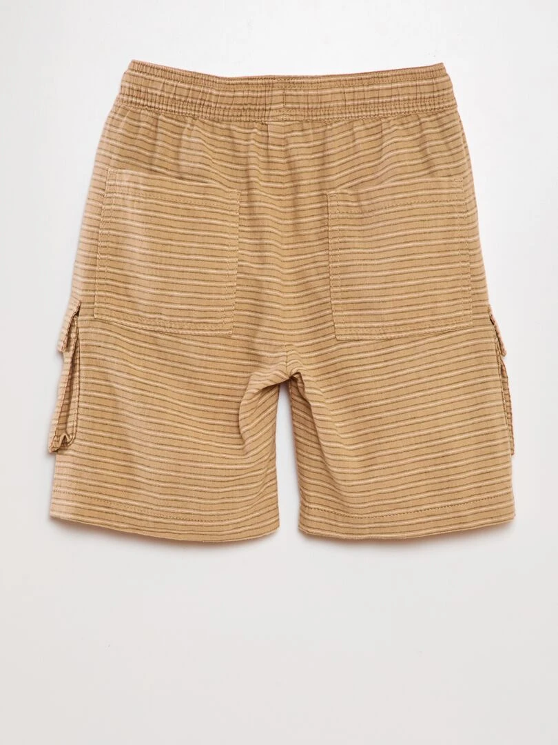 Bermuda multipoche Beige rayé