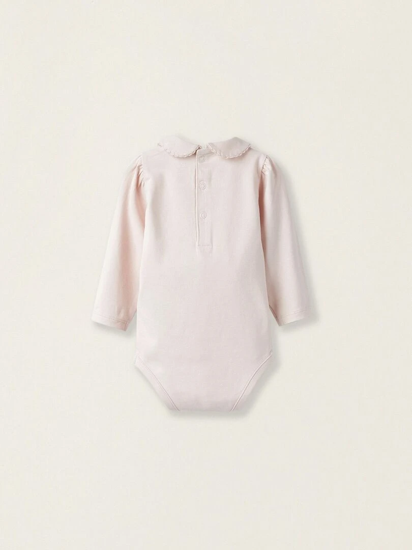 Pack 2 Bodies en coton pour Nouveau né manches longues ATLANTIC COMPANY Rose clair