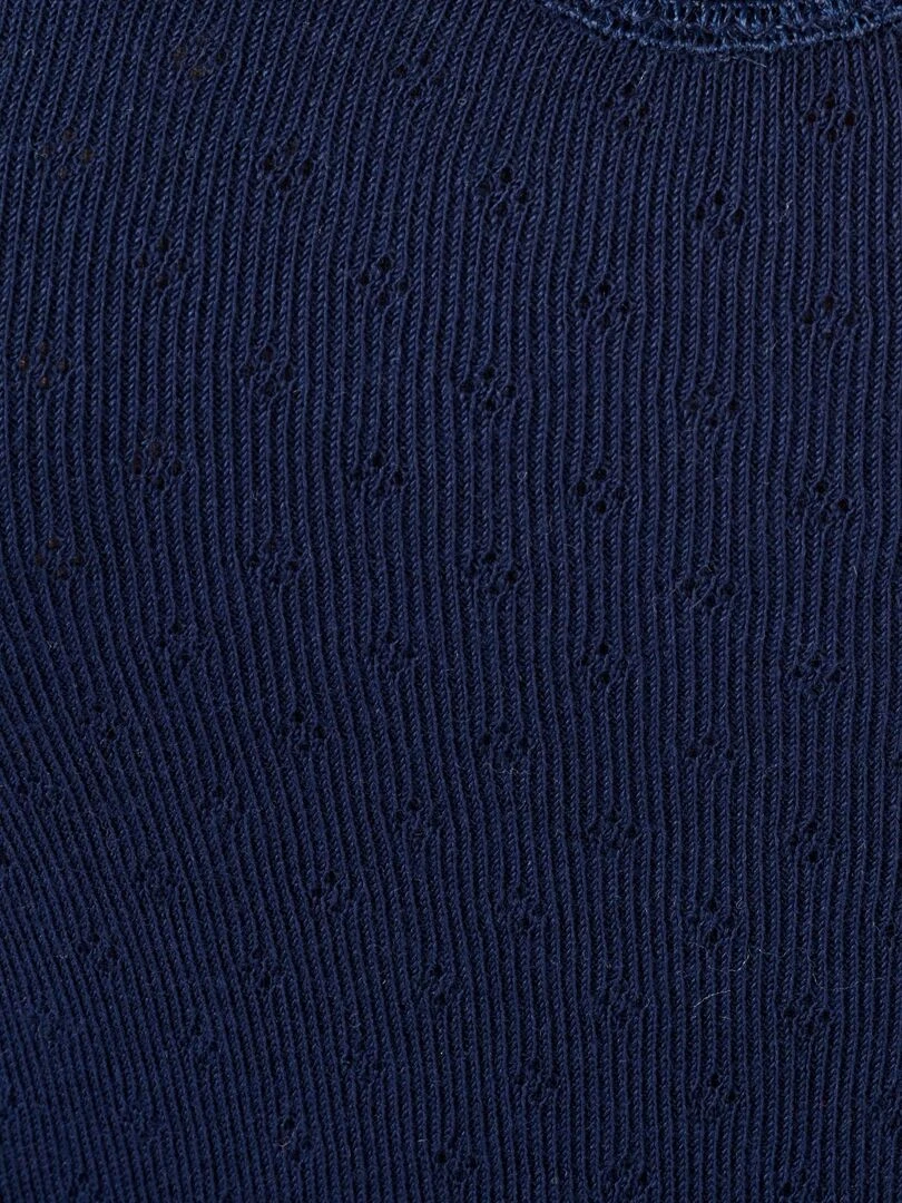 T shirt manches courtes  maille ajourée Thermolactyl   Damart   Bleu marine