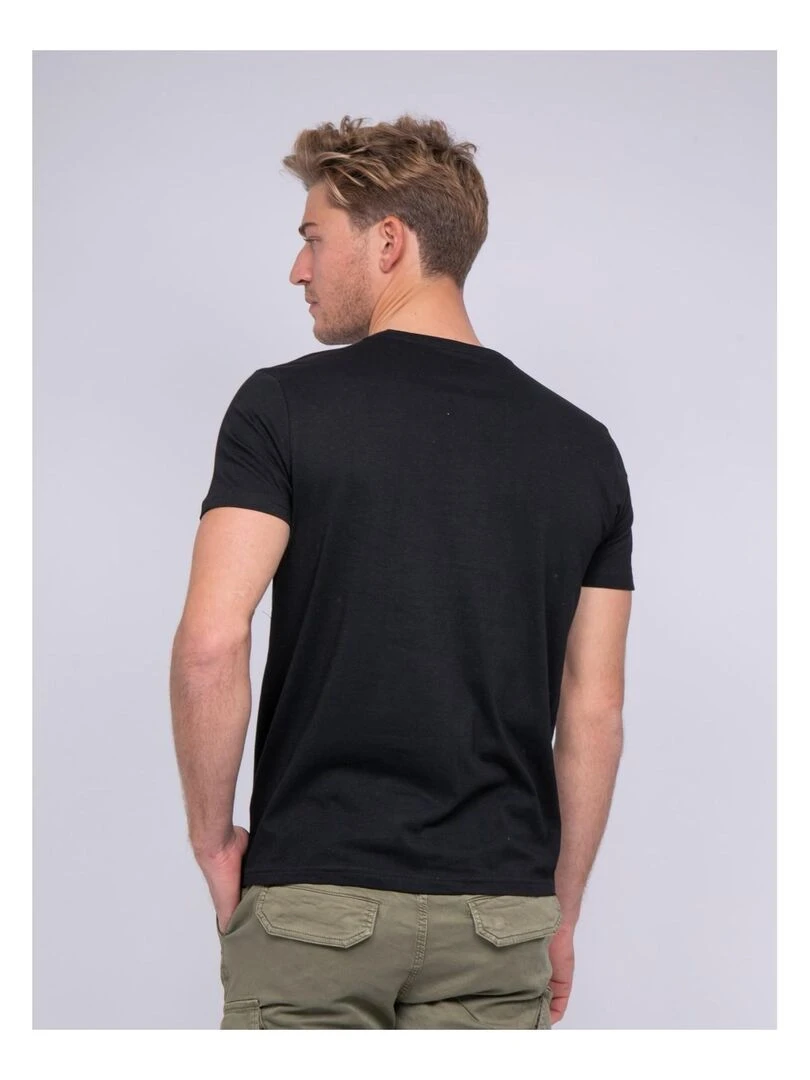 T shirt col rond pur coton NOHAN Noir