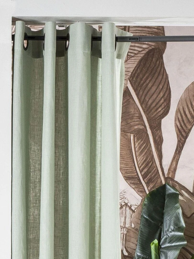 Rideau en lin avec œillets 'Deko&co'   Vert d'eau