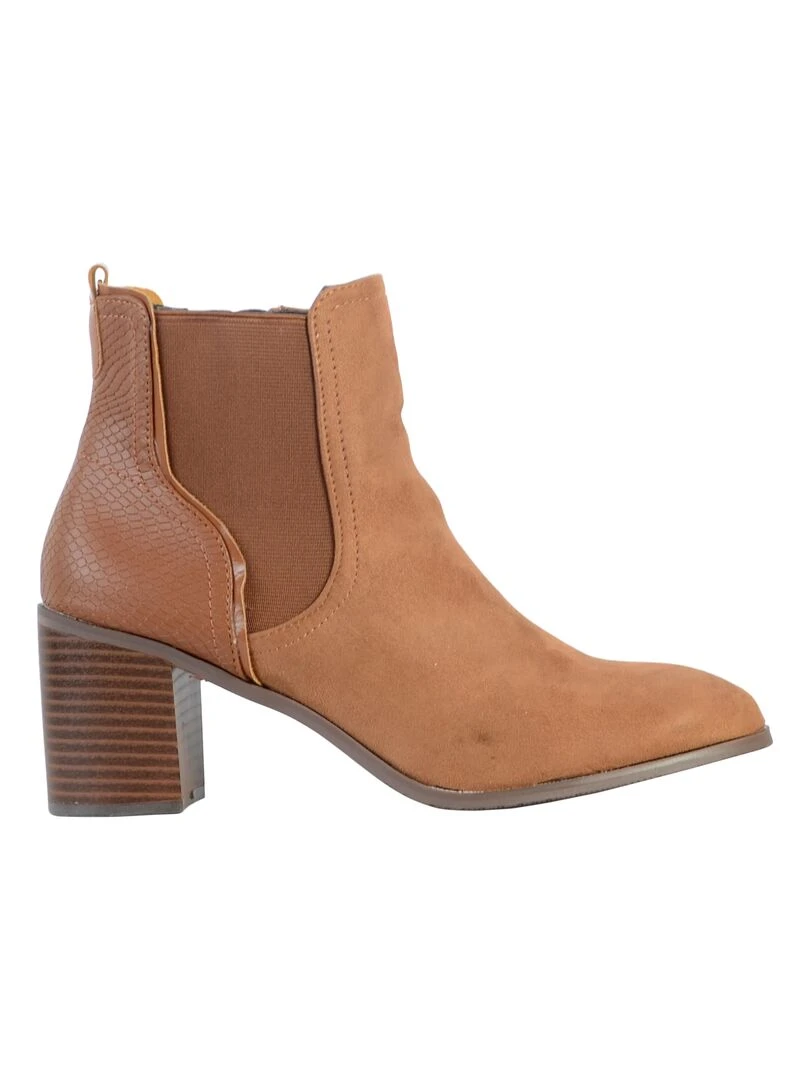 Bottines à Talon Cuir The Divine Factory   Marron