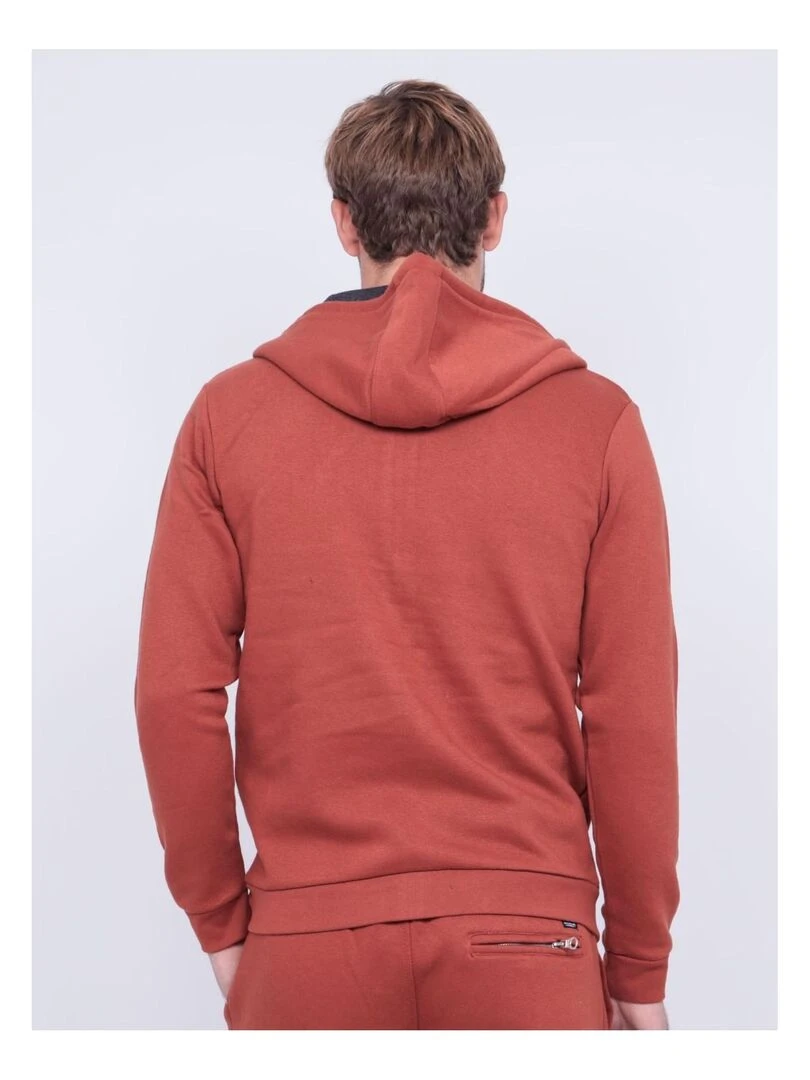 Sweat zippé capuche WAMIN Rouge brique