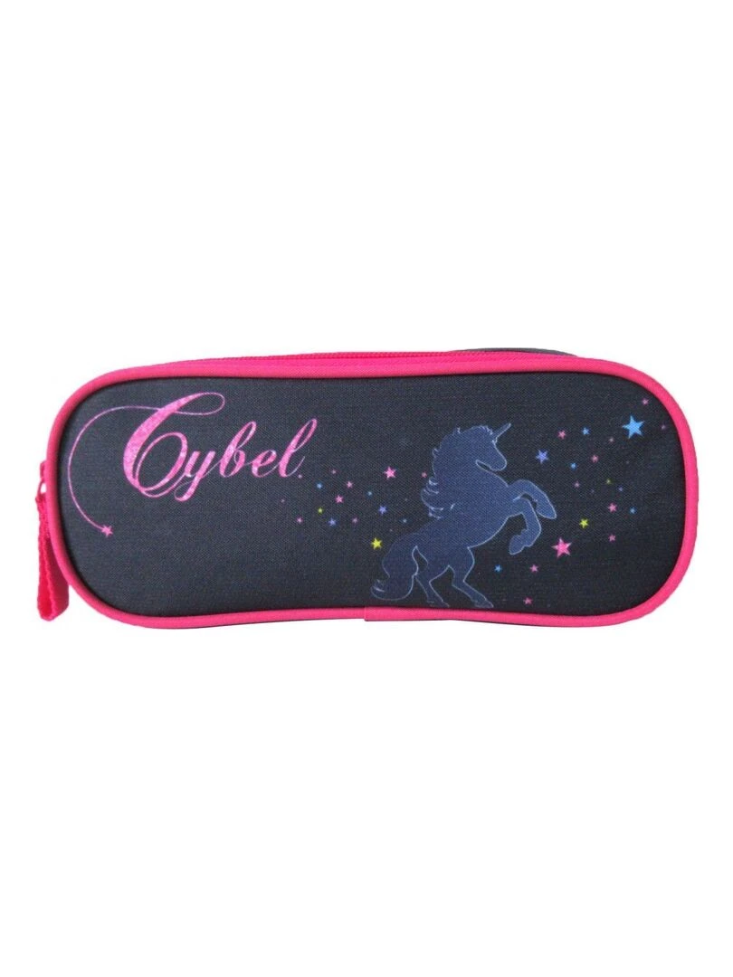 Trousse scolaire 2 compartiments Cybel Marine et Rose Bleu