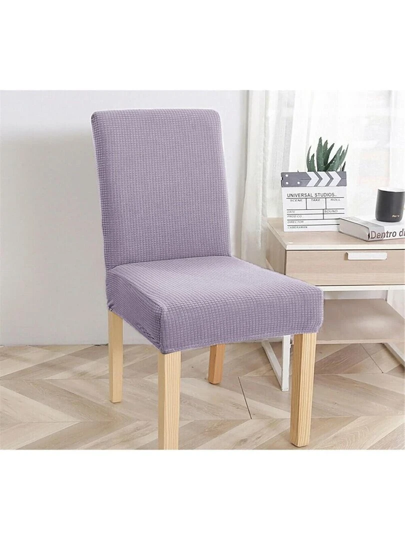 Lot de 8 Housses de chaise extensible Gris Gris
