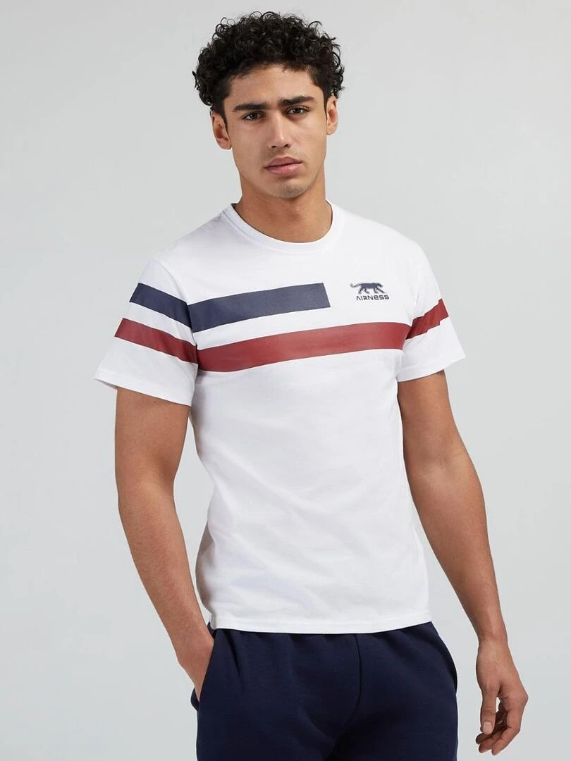 TEE SHIRT TRICOLORE Airness   Blanc