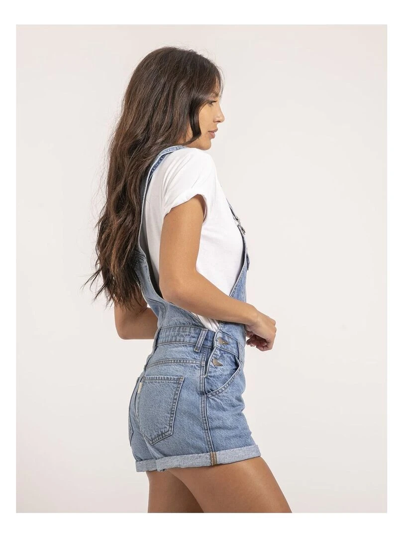 Salopette short en denim XORTA Bleu