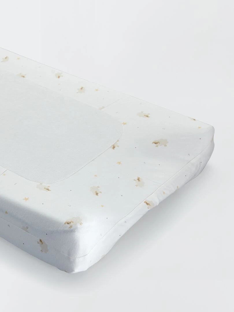 Housse de matelas à langer Blanc 'mouton'