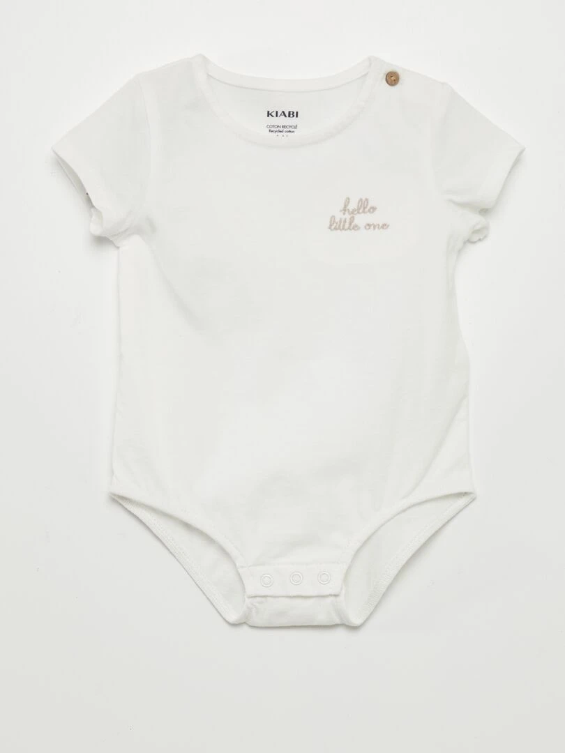 Ensemble body + salopette en denim   Blanc/denim