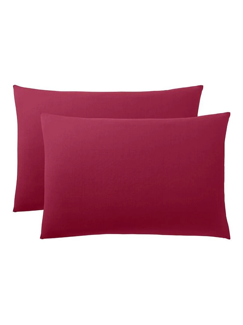 Lot De 2 Taies D'oreiller Rouge 50 X 70 Cm/ 100% Coton / 57 Fils/cm² Rouge