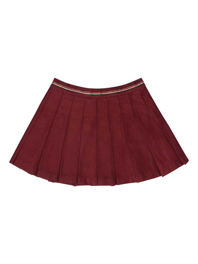 Jupe Plissée Fille  Coton Gabardine Bdx  LONDON   'LA FAUTE A VOLTAIRE'   Bordeaux