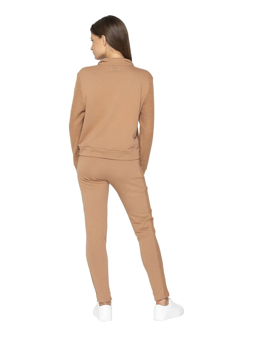 Sweat zippé à manches longues Sweetened   Marron