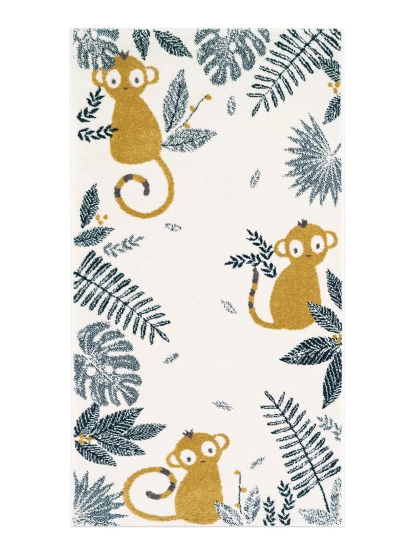Tapis Enfant Paradis du Singe Miel par Nattiot 80 x 150 cm Na Jaune