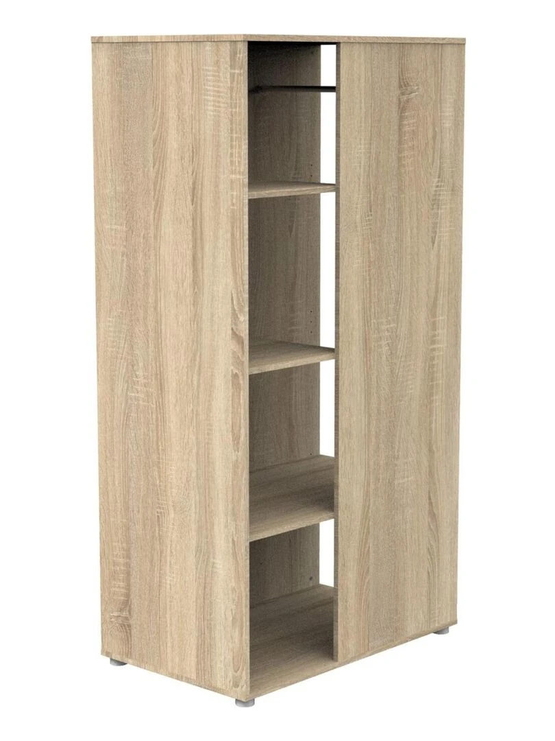 Meuble de rangement avec étagères et penderie en décor bois BABYPRICE Marron