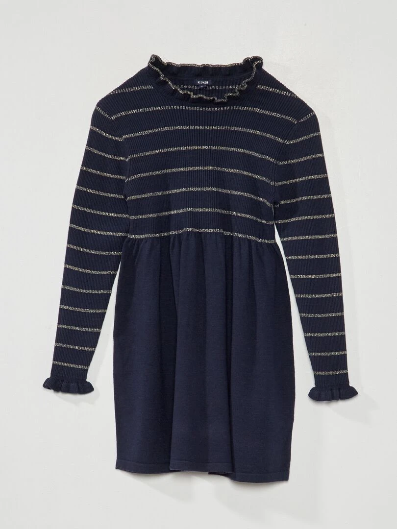 Robe pull à rayures Bleu