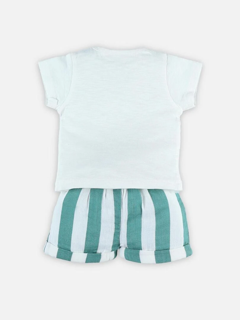 Set t shirt et short en coton   Noukie's   Vert