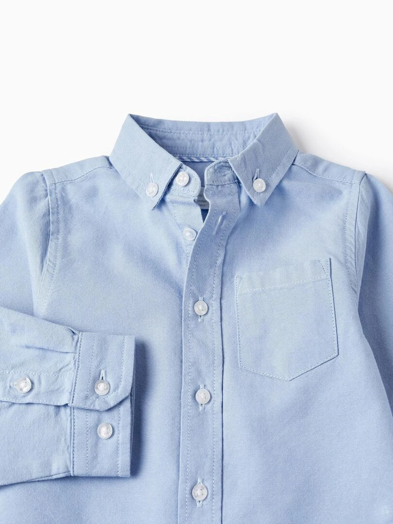 Chemise Classique en Coton pour Bébé Garçon manches longues ALPINE LUXURY   Bleu clair