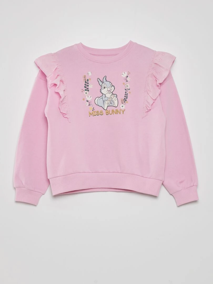 Sweat à volants imprimé 'Miss Bunny' Rose