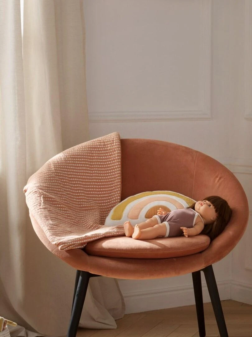 Coussin arc en ciel 35x20cm en coton blanc   SAUTHON   Blanc