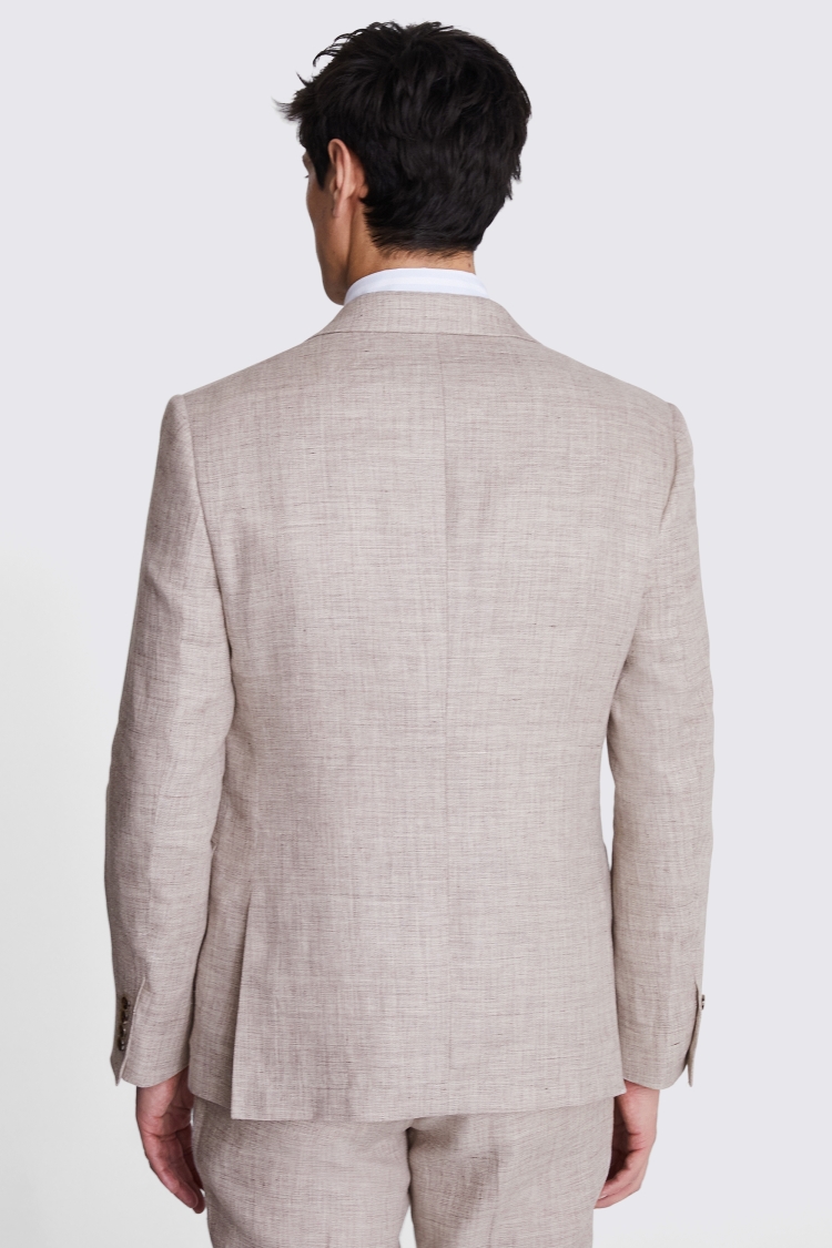 Slim Fit Oatmeal Linen Jacket   Buy Online at Moss