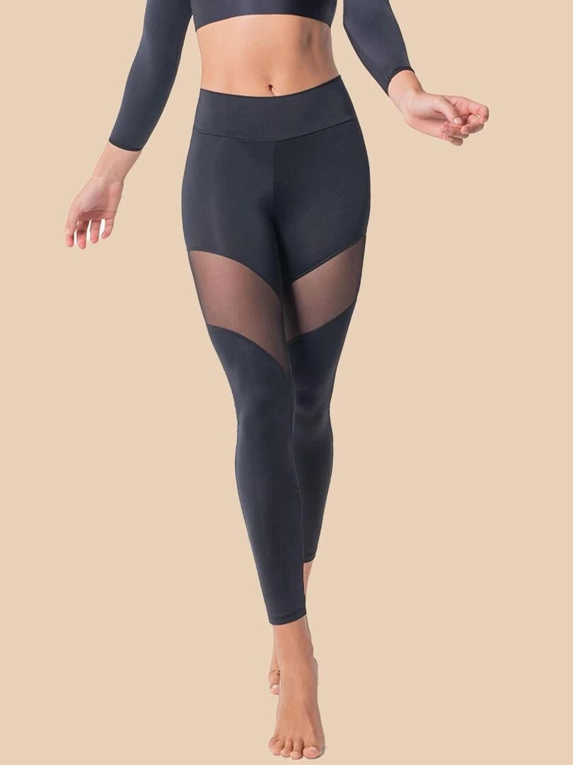 Legging Femme Fitness Taille haute Chipre Noir Noir