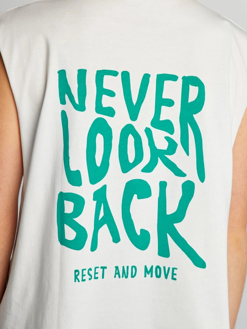T shirt imprimé sans manches Blanc