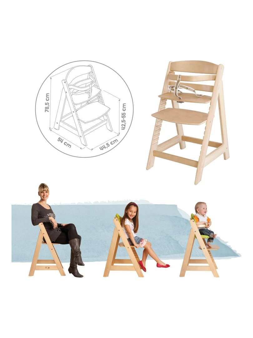 ROBA Chaise Haute Évolutive "Sit Up III" + Coussin "Little Stars"   Naturel/Gris   Beige