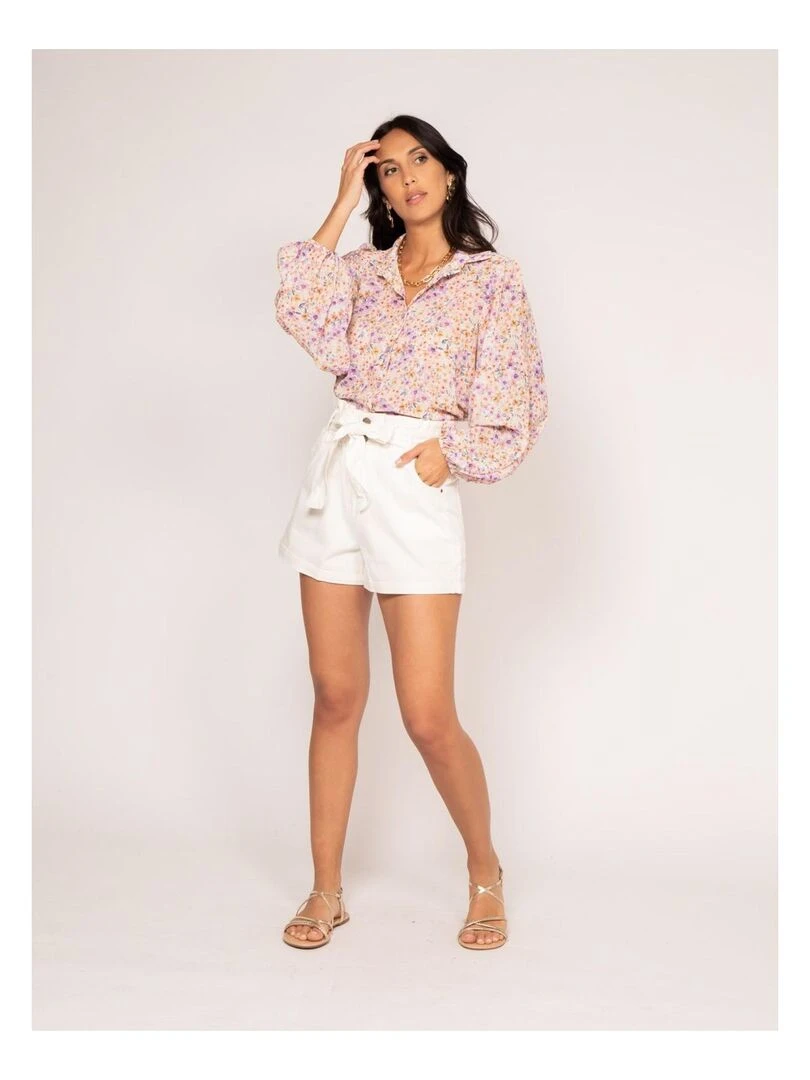 Chemise motifs ODREY   Violet clair